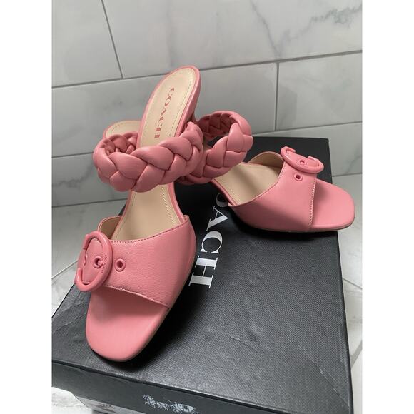 Coach Molly Leather Heels Pink Sz 9M - Picture 1 of 9